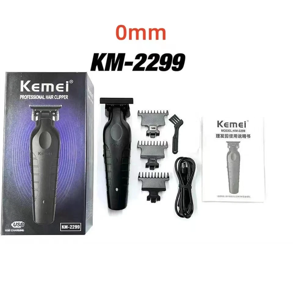 Kemei 전문 이발사 무선 1200 mAh 전기 머리 가위 USB 충전식 머리 트리머 머리 절단기 KM-2299