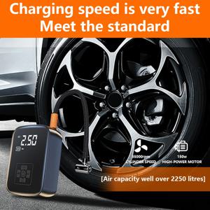 150PSI 전기 타이어 펌프 및 자동차/오토바이/자전거/보트/스포츠 공용 멀티 차량용 에어 컴프레서 (자동 정지 기능 포함)