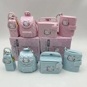 KT 고양이 엔젤 시리즈 귀여운 만화 애니메이션 시뮬레이션 폰백 미니 메이크업백 펜던트 폰 체인 블라인드 박스 소녀 선물