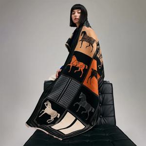 가을 겨울 스카프 여성 파시미나 숄 말 프린트 랩 캐시미어 담요 따뜻한 두꺼운 청키 스톨 여성용 야외 부판다