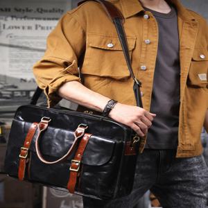 패션 디자이너 수제 식물성 태닝 소 가죽 남성 여성 서류 가방 비즈니스 정품 고급 가죽 블랙 노트북 핸드백