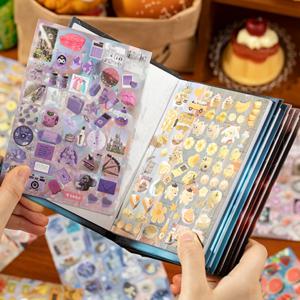 미스터페이퍼 30개 한국 귀여운 플래시 모래 PET 컷 필름 스티커북 DIY 학생 핸드북 재료 콜라주 데코 스티커