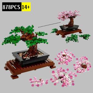 MOC DIY 정원 및 나무 모델 블록 분재 나무 꽃 분재 식물 10281 어린이용 분재 블록 키트 선물