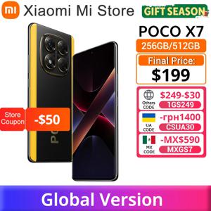 【브랜드+】POCO X7 스마트폰 디멘시티 7300-울트라 6.67인치 120Hz AMOLED 디스플레이 45W 5110mAh 50MP 카메라 IP68 샤오미 하이퍼OS NFC