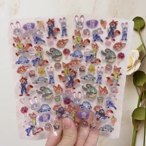 디즈니 주토피아 스티커 귀여운 만화 3D 렌티큘러 스티커 DIY 다이어리 책 가방 기타 장식 소녀 소년 보상 스티커
