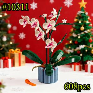 블루밍 오키드 분재 부케 10311 빌딩 블록 세트 레고 호환 입자 크리스마스 선물용 608개