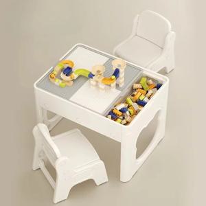 페이치 베어 블록 테이블 어린이 식사 학습 독서 플라스틱 공부 책상 아기 어린이 놀이 테이블 및 의자 세트