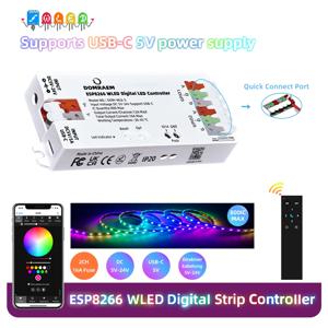 DOMRAEM ESP8266 WLED USB-C 주소 지정 가능 LED 컨트롤러는 WS2811/12/12B/13/14/15/05Digital 스트립 등을 지원합니다. 800RGB IC(회로 집적) |   16A 퓨즈