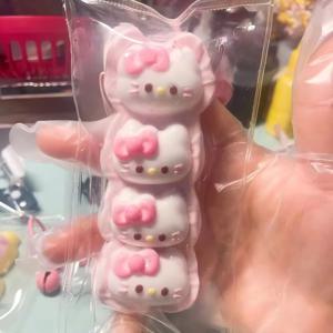 산리오 귀여운 헬로키티 크림 스틱 스퀴즈 장난감 스트레스 해소 클레이 (손으로 그린 것, 크기는 비대칭될 수 있음)