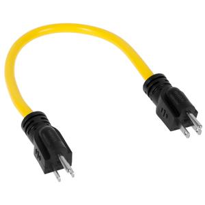 3구 남성-남성 연장 코드 더블 남성 5-15P 12AWG 125V 미국 플러그 발전기 어댑터 코드 전환 스위치용 드롭쉬핑