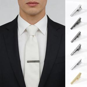 새로운 클래식 솔리드 다용도 남성용 4cm 짧은 패셔너블 타이 바 골드 실버 좁은 타이 독점 맞춤형 스타일 칼라 클립
