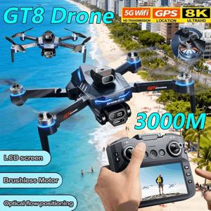4.3인치 화면을 갖춘 GT8 장애물 회피 드론 듀얼 렌즈 WIFI 전문 항공 카메라 장난감 선물
