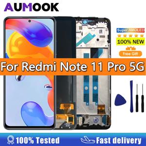 Xiaomi Redmi Note 11 Pro 5G LCD 디스플레이 터치 스크린 어셈블리 용 AMOLED 화면 Redmi Note 11 Pro 5G 용 21091116 나, 2201116 SG