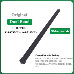 오리지널 듀얼 밴드 워키토키 안테나, SMA-암 VHF UHF UV-5R 안테나, 바오펑 DM-1701 DM-1702 DR-1801 라디오 액세서리