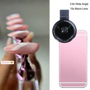 15X 매크로 렌즈 4K HD 전문 사진 전화 카메라 렌즈 속눈썹 다이아몬드 쥬얼리 스마트 폰용 0.6X 매크로 렌즈