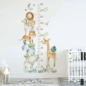 3개 세트 만화 동물 높이 측정자 벽 스티커 방수 탈부착 가능 PVC 홈 장식
