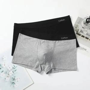 남성용 복서 팬티 면 편안한 브리프 속옷 블랙 그레이 L XL XXL XXXL 통기성 패션 피트니스 스포츠