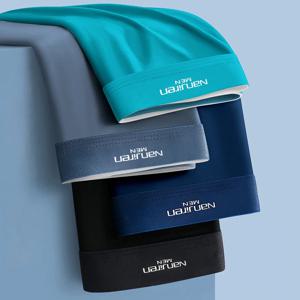 4pcs 복서 반바지 남자의 얼음 실크 속옷 멋진 속옷 통기성 섹시한 얇은 팬티 U 볼록 란제리 도매 많은 L-6XL