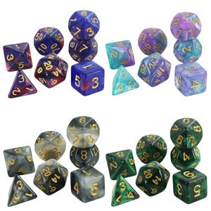 다면체 주사위 세트 DND RPG 보드 게임 액세서리용 7개 은하 테마 주사위