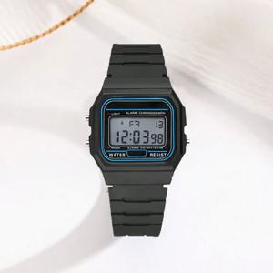 남성용 디지털 손목시계, 방수 스퀘어 다이얼, 럭셔리 LED 전자 시계, 스포츠 아미 그린, 패션
