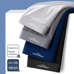 남자 복서 남자 속옷 3A 항균 속옷 얼음 실크 남자 복서 반바지 통기성 탄성 남성 팬티 플러스 크기 L-6XL