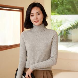 WinvyNee 여성 의류 메리노 울 스웨터, 캐주얼 긴팔 상의, 터틀넥 점퍼, 부드럽고 따뜻한 니트 풀오버, 겨울 A1263006