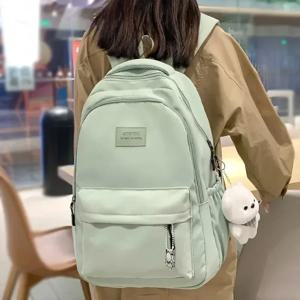 방수 십대 Bookbag 나일론 배낭 패션 소녀 배낭 여성 숄더 가방 고등학교 Schoolbag 블랙