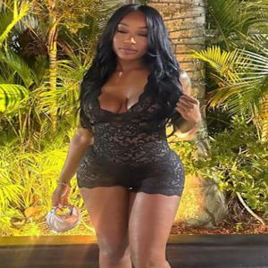 여성 레이스 브이넥 섹시 시스루 롬퍼, 얇은 단색 민소매, 로우넥 스트레치 피치 힙 스키니 플레이수트, 이상한 고양이 여름