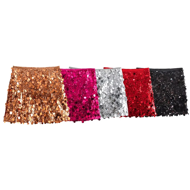 Willshela 여성 패션 스팽글 솔리드 사이드 지퍼 미니 스커트 빈티지 하이 웨스트 여성 세련된 레이디 스커트