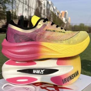 2024 IRUNSVAN 남성용 나일론 탄소 섬유 전문 마라톤 신발, 초경량 트랙 필드 킬로미터 레이스 러닝 스니커즈, 남녀 공용