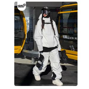 John Snow 겨울 스키 수트 남녀공용, 야외 방수 통기성 따뜻한 스노보드 세트 세트, 스키 재킷 및 바지