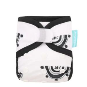 HappyFlute 원피스 만화 프린트 방수 풀 원단, 세척 및 재사용 가능 아기 커버, 조절 가능한 신생아 천 기저귀