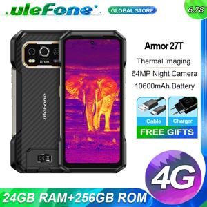【NEW 2024】 Ulefone Armor 27T 4G 10600mAh 견고한 전화 24GB RAM(12+12), 256GB ROM Android 14 스마트폰 6.78