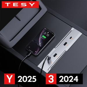 Tesla New Model Y 2025 Launch Juniper Model 3 Highland 2024 65W 확장 도크 중앙 제어 고속 충전 Type-C USB 허브