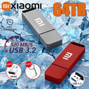 샤오미 정품 펜 드라이브 64TB USB 3.2 플래시 드라이브 고속 펜 드라이브 타입-C 메탈 USB 메모리 컴퓨터 저장 장치용2025