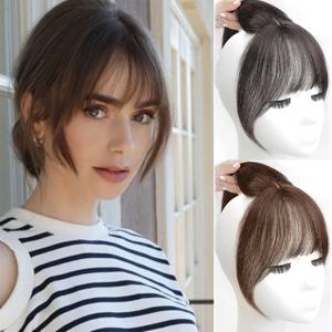 합성 토퍼 헤어 피스 False Bang Clip-In Bangs Extension Natural Fake Fringe 보이지 않는 Clourse 헤어 피스 여성용