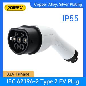 JDMEX 유형 2 여성 EV 충전기 플러그 IEC 62196 전기 자동차 차량 충전소용 1상 EVSE 변환기 32A