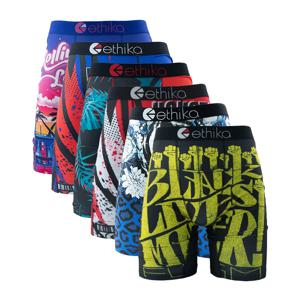 ETHIKA 6Pcs 남성 속옷 복서 통기성 남자 수영 속옷 플러스 사이즈 인쇄 남성 팬티 트렁크 섹시한 남자 Boxershorts