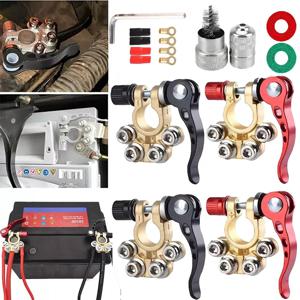 자동차 배터리 터미널 퀵 릴리스 클램프 12V 24V 4 웨이 탑 포스트 커넥터 트럭 SUV 보트 헤비 듀티 유니버설 용 아연 합금