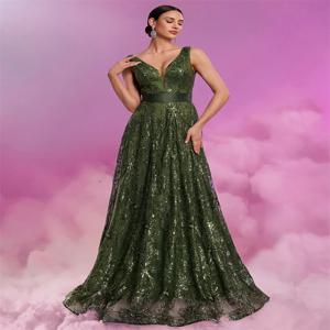 럭셔리 섹시한 v 넥 스팽글 정장 이브닝 드레스 긴 2025 여성 우아한 v 백 웨딩 파티 긴 댄스 파티 칵테일 졸업 가운