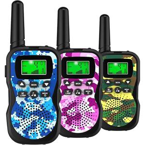 손전등과 LCD 화면이 포함된 어린이 워키토키, 어린이를 위한 3마일 범위 워키토키 외부 모험 캠핑 하이킹