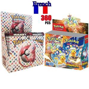 360Pcs 프랑스어 포켓몬 카드 서징 스파크 스칼렛 바이올렛 151 흑요석 불꽃 잃어버린 원산지 포켓몬 부스터 배틀 트랜잭션 카드