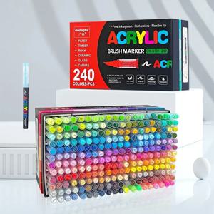 120/168/240 색상 아크릴 페인트 마커, 소프트 브러시 팁 펜 나무, 바위 그림에 대 한 아크릴 페인트 펜 DIY 공예 미술 용품