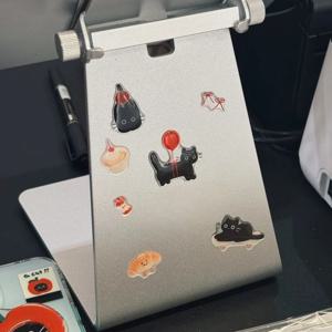 INS 귀여운 검은 고양이 만화 젤리 릴리프 스티커 DIY 전화 케이스에 대 한 3D 에폭시 수 지 투명 전사 술 장식 노트북 태블릿