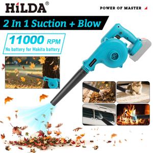 HILDA 무선 전기 공기 송풍기 2 IN 1 공기 송풍기 Makita 18V 배터리 송풍기 용 휴대용 잎 컴퓨터 집진기 클리너