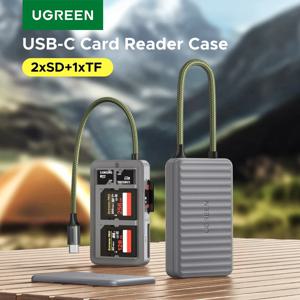 UGREEN USB-C 카드 리더기 보관 케이스 SD/TF/휴대폰용 마이크로SD 카드 PC 노트북 액세서리 스마트 메모리 카드 리더기 SD 카드 어댑터