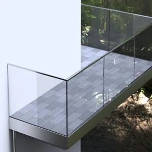 맞춤형 난간 스테인리스 스틸 핸드레일 발코니 강화 접합 유리 데크 난간 야외 난간 발코니 핸드레일