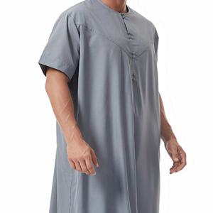 남성용 신상 이슬람 반팔 토브, 무슬림 의류 카프탄 두바이 아바야 터키 카프탄 아랍 로브 주바 토브 다파 디쉬다샤