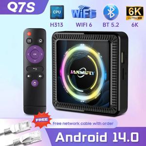 Q7S 스마트 안드로이드 14 TV 박스 Ultra HD 6K Wifi 6 지원 구글 블루투스 5.2 스트리밍 미디어 플레이어 셋톱 박스