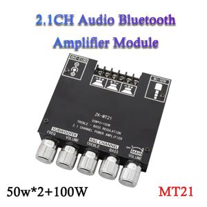 MT21 디지털 전력 증폭기 보드 2x50W + 100W 2.1 채널 서브우퍼 AUX 12V 24V 오디오 스테레오 Bluetooth 5.0베이스 앰프